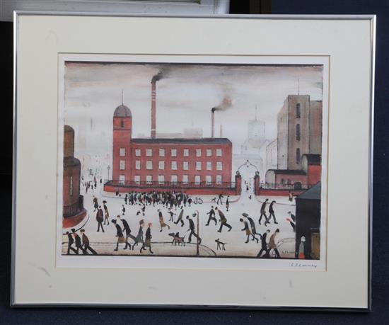 §Laurence Stephen Lowry (1887-1976) Mill Scene 13.25 x 16.5in.